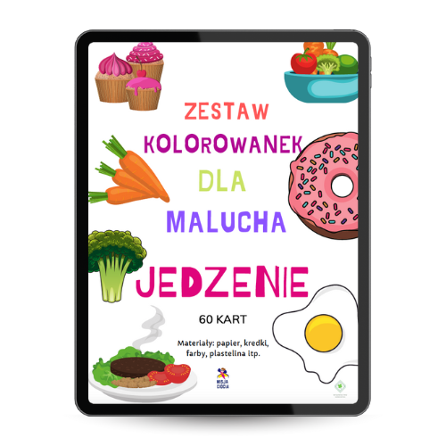 Zestaw kolorowanek dla malucha "Jedzenie" do druku