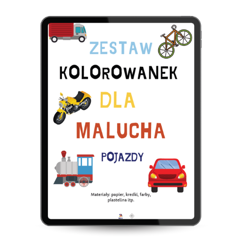 Zestaw kolorowanek dla malucha "Pojazdy" do druku