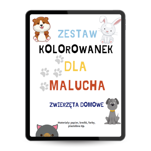 Zestaw kolorowanek dla malucha "Zwierzęta domowe" do druku