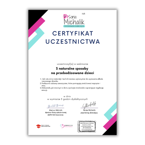 Certyfikat PDF: 3 naturalne sposoby na przebodźcowane dzieci